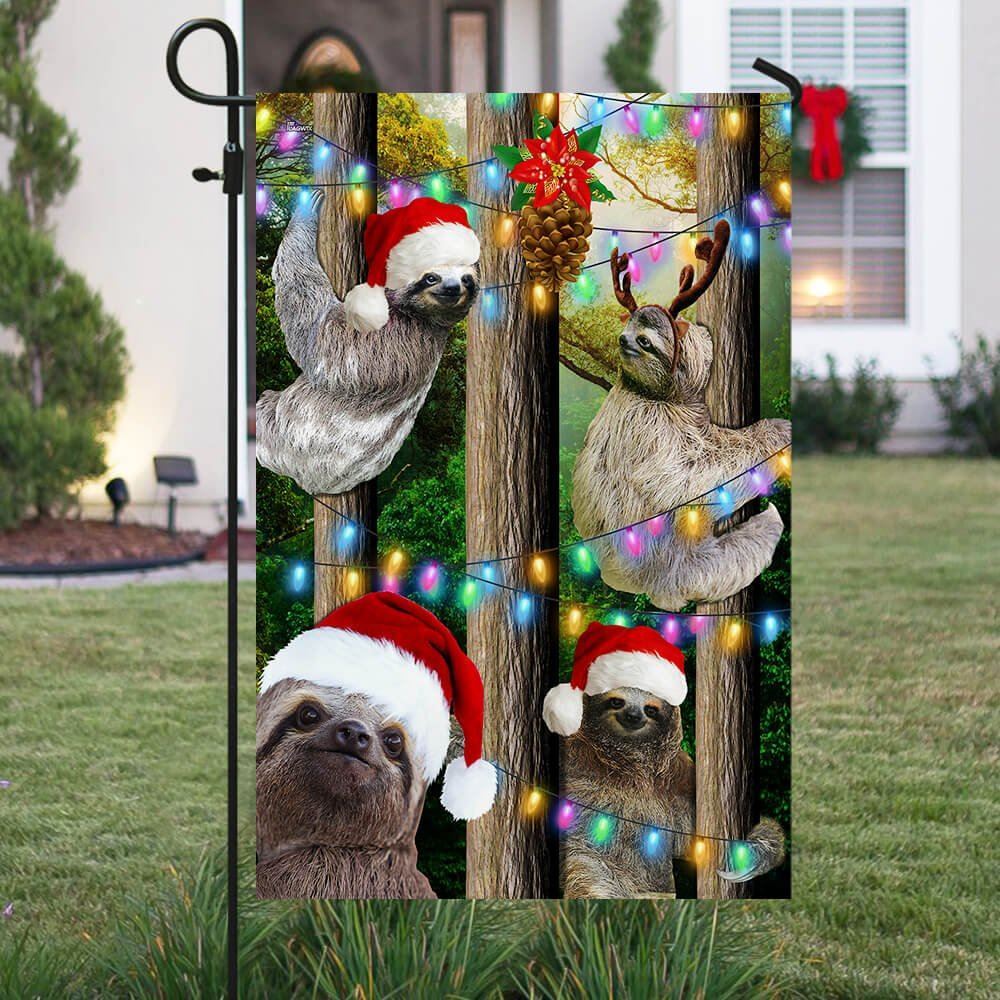 Sloth Christmas Flag Flag, Christmas Garden Flag, Home Decor Accessories, Christmas Outdoor Decor Ideas