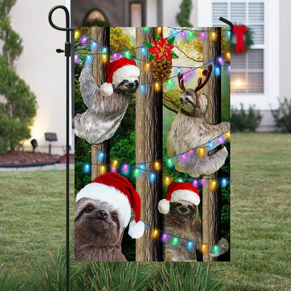 Sloth Christmas Flag Flag, Christmas Garden Flag, Home Decor Accessories, Christmas Outdoor Decor Ideas