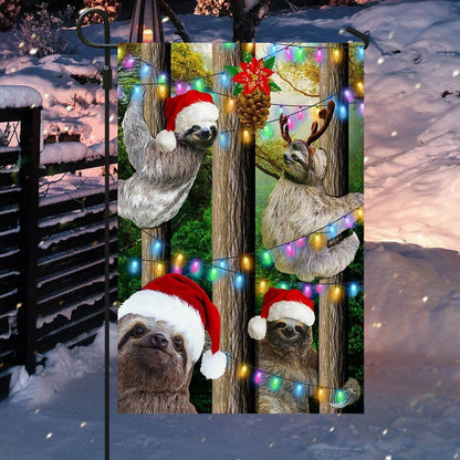 Sloth Christmas Flag Flag, Christmas Garden Flag, Home Decor Accessories, Christmas Outdoor Decor Ideas