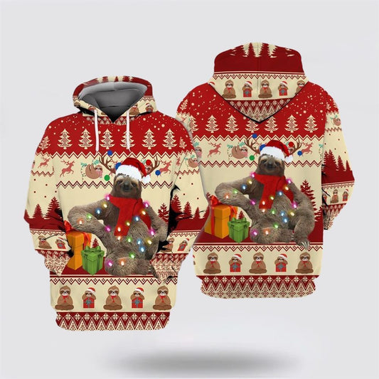 Sloth Merry Christmas All Over Print 3D Hoodie For Men & Women, Christmas Hoodie Cute, Christmas Gift, Christmas Fashion