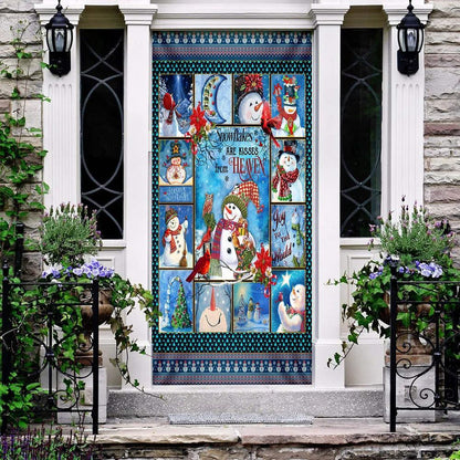 Snowflakes Are Kisses From Heaven Door Cover, Christmas Door Knob Covers, Christmas Outdoor Decoration
