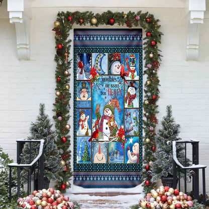 Snowflakes Are Kisses From Heaven Door Cover, Christmas Door Knob Covers, Christmas Outdoor Decoration