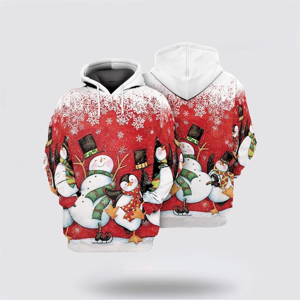 Snowman Christmas All Over Print 3D Hoodie For Men & Women, Christmas Hoodie Cute, Christmas Gift, Christmas Fashion