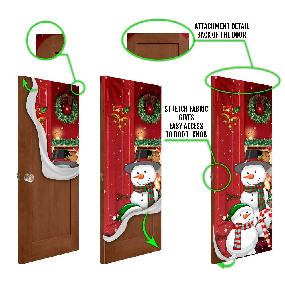 Snowman Christmas Is Coming Door Cover, Christmas Door Knob Covers, Christmas Outdoor Decoration