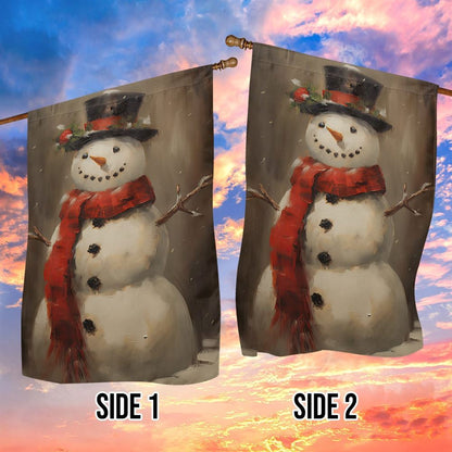 Snowman Wearing Noel Scarf And Hat Flag, Christmas Garden Flag, Home Decor Accessories, Christmas Outdoor Decor Ideas