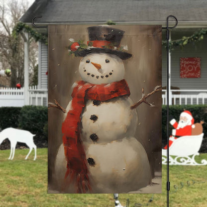 Snowman Wearing Noel Scarf And Hat Flag, Christmas Garden Flag, Home Decor Accessories, Christmas Outdoor Decor Ideas