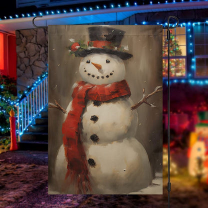 Snowman Wearing Noel Scarf And Hat Flag, Christmas Garden Flag, Home Decor Accessories, Christmas Outdoor Decor Ideas