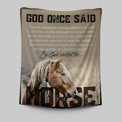 So God Created The Horse Tapestry Wall Art - Perfect Gift For Vets & Horse Lovers! - Christian Tapestries Wall Art Decor
