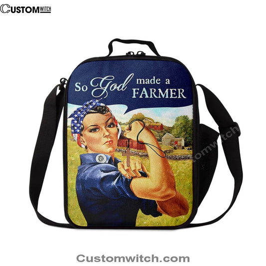 So God Made A Farmer Lunch Bag, Bible Verse Lunch Bag For Men And Women