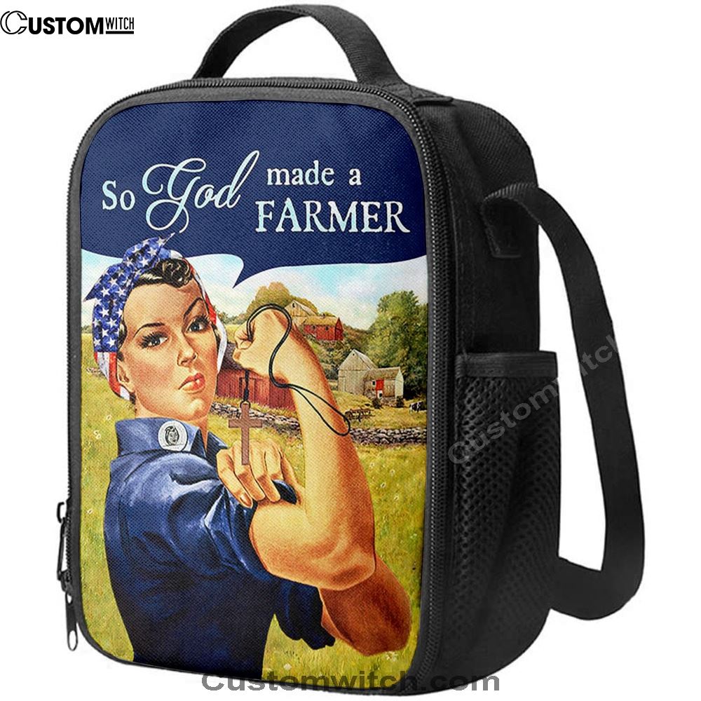 So God Made A Farmer Lunch Bag, Bible Verse Lunch Bag For Men And Women