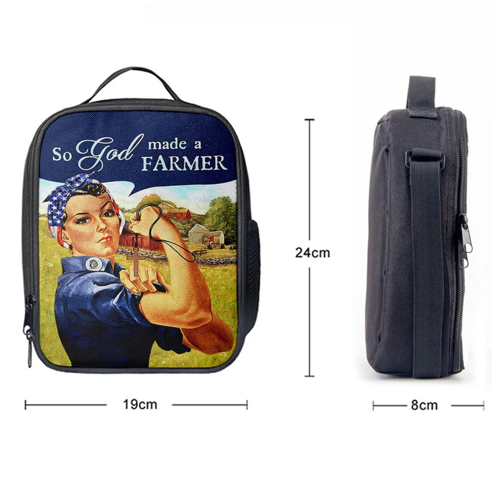 So God Made A Farmer Lunch Bag, Bible Verse Lunch Bag For Men And Women
