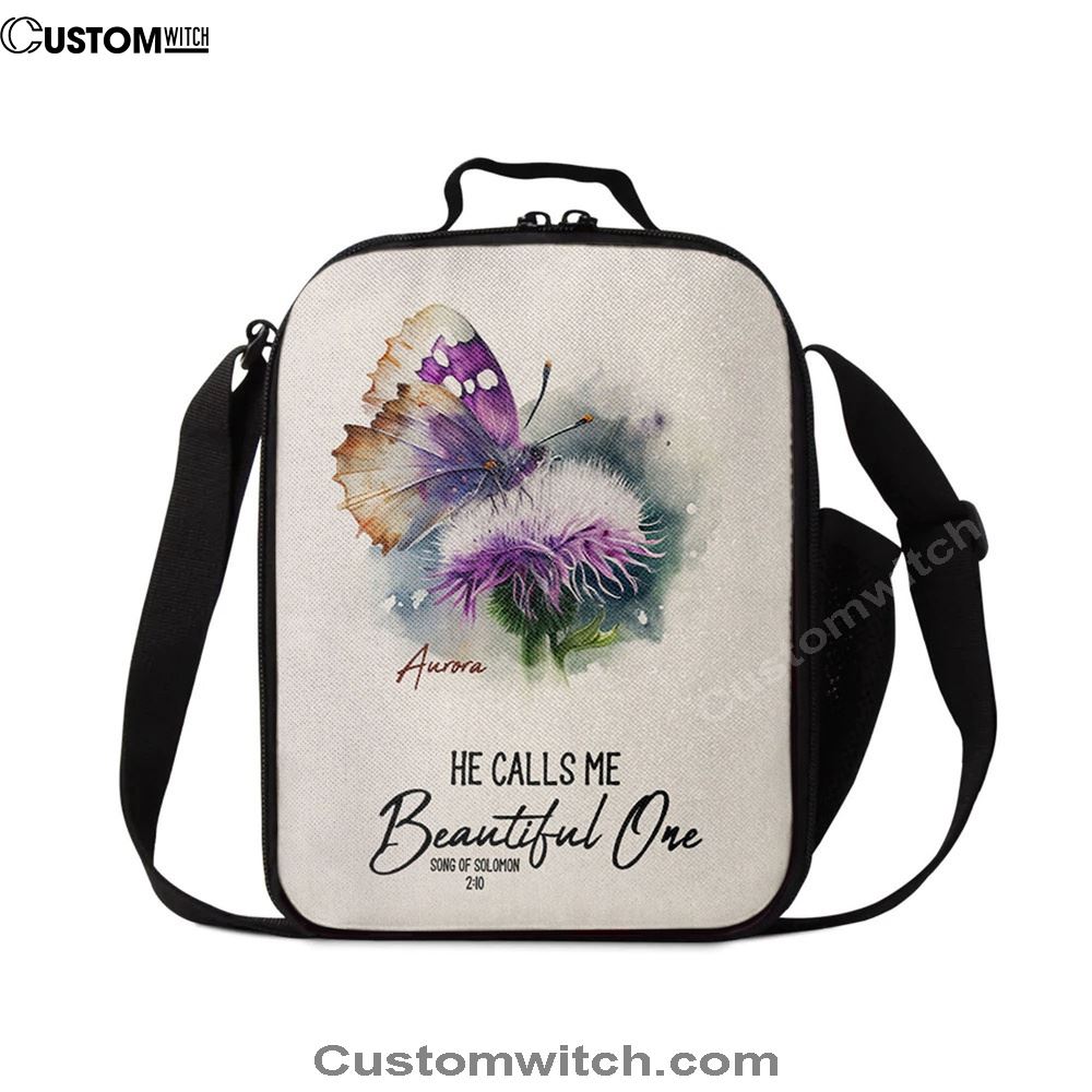 Solomon 10 He Calls Me Beautiful One Personalized Lunch Bag, Bible Verse Lunch Bag For Men And Women