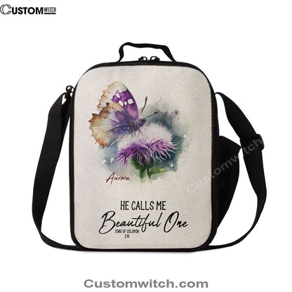 Solomon 10 He Calls Me Beautiful One Personalized Lunch Bag, Bible Verse Lunch Bag For Men And Women
