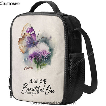 Solomon 10 He Calls Me Beautiful One Personalized Lunch Bag, Bible Verse Lunch Bag For Men And Women