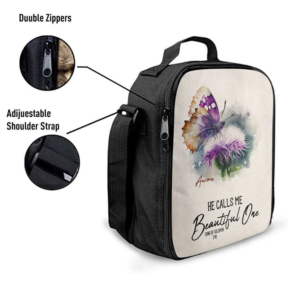 Solomon 10 He Calls Me Beautiful One Personalized Lunch Bag, Bible Verse Lunch Bag For Men And Women