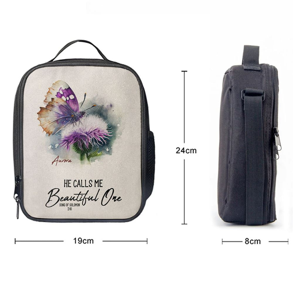 Solomon 10 He Calls Me Beautiful One Personalized Lunch Bag, Bible Verse Lunch Bag For Men And Women