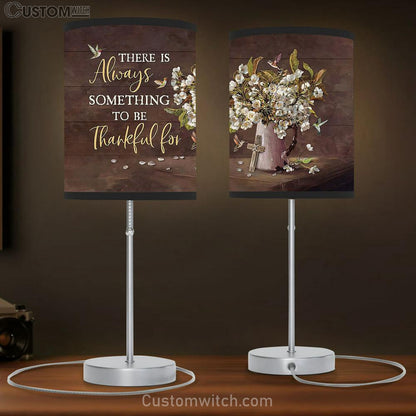 Something To Be Thankful For Jasmine Vase Hummingbird Cross Table Lamb Art - Bible Verse Lamb Gift - Christian Bedroom Decor