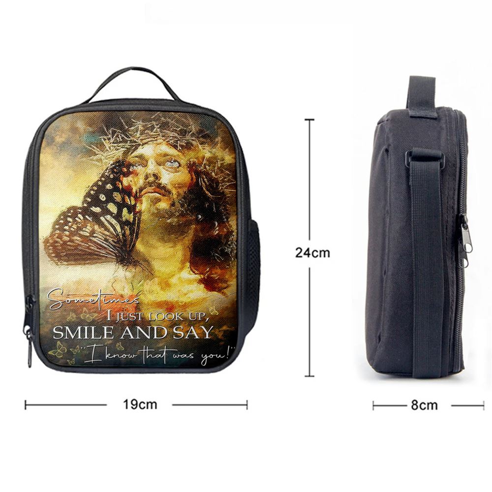 Sometimes I Jusst Look Up Smile And Say Jesus Lunch Bag, Bible Verse Lunch Bag For Men And Women