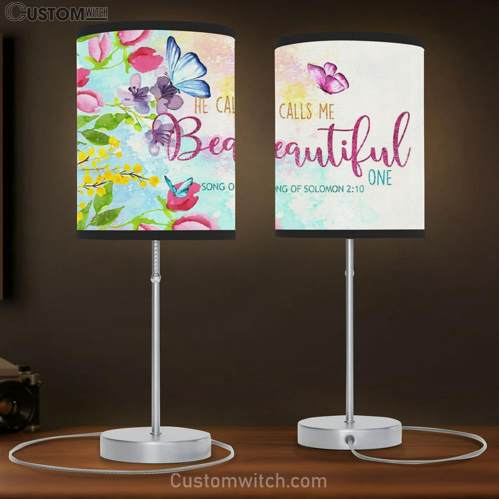 Song Of Solomon 210 He Calls Me Beautiful One Table Lamb Gift - Christian Bedroom Decor