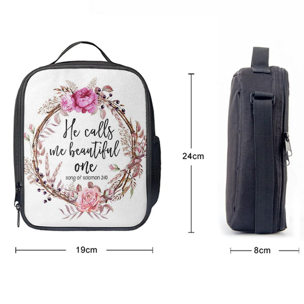 Song Of Solomon 2 10 - He Calls Me Beautiful One Lunch Bag, Bible Verse Lunch Bag For Men And Women