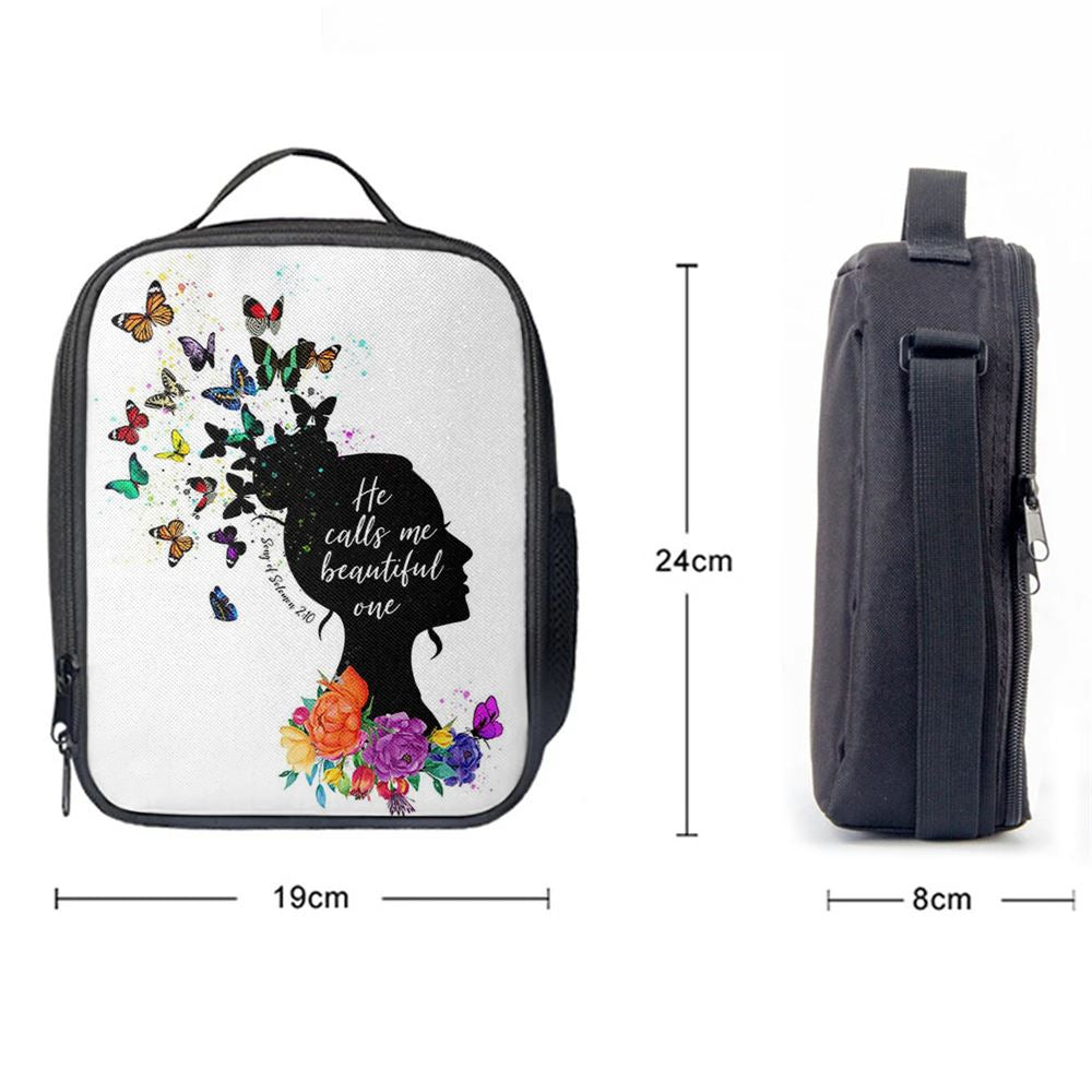 Song Of Solomon 2 10 Lunch Bag - He Calls Me Beautiful One Lunch Bag - Encouragement Christian Gifts For Women, Teens, Girls