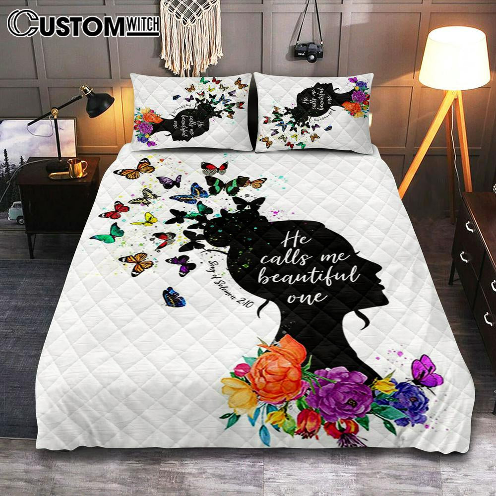 Song Of Solomon 2 10 Quilt Bedding Set - He Calls Me Beautiful One Bedroom -  Christian Gifts For Women, Teens, Girls