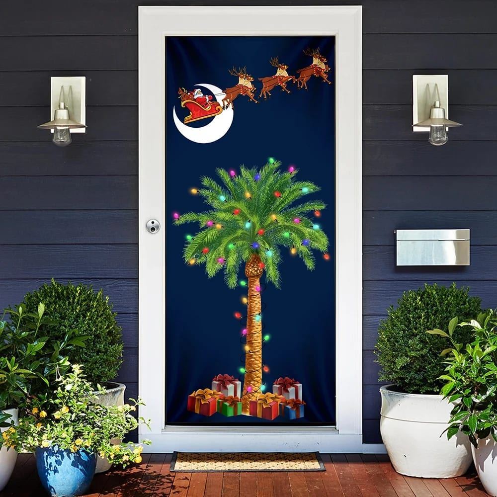 South Carolina Christmas Door Cover, Slim Tree Door Cover, Christmas Door Knob Covers, Christmas Outdoor Decoration
