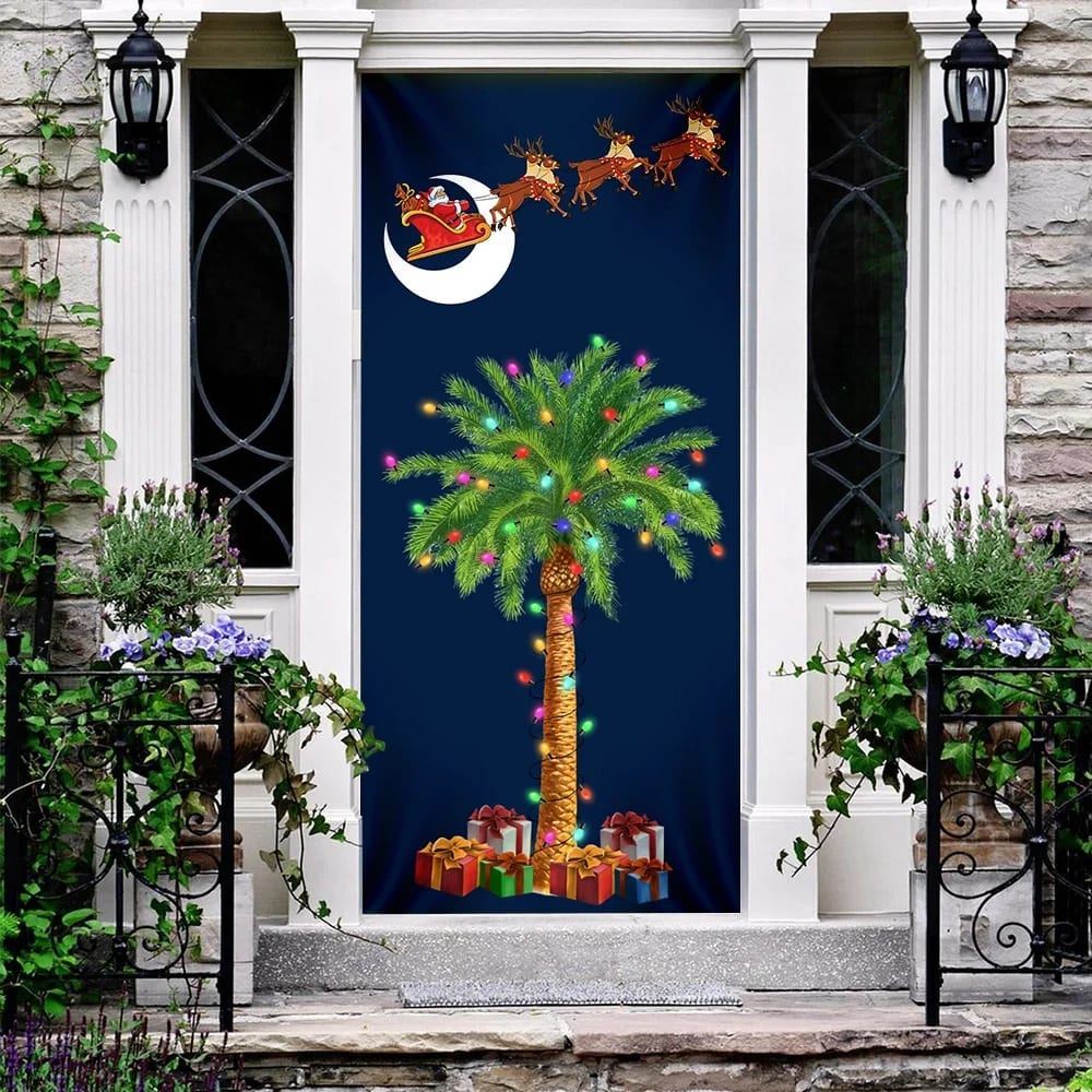 South Carolina Christmas Door Cover, Slim Tree Door Cover, Christmas Door Knob Covers, Christmas Outdoor Decoration