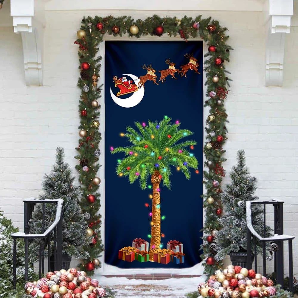 South Carolina Christmas Door Cover, Slim Tree Door Cover, Christmas Door Knob Covers, Christmas Outdoor Decoration