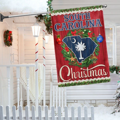 South Carolina Christmas Flag Merry Christmas Flag, Christmas Garden Flag, Home Decor Accessories, Christmas Outdoor Decor Ideas