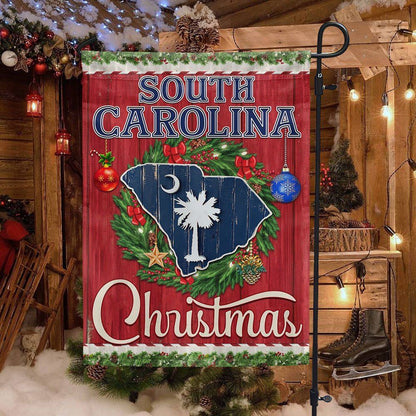 South Carolina Christmas Flag Merry Christmas Flag, Christmas Garden Flag, Home Decor Accessories, Christmas Outdoor Decor Ideas