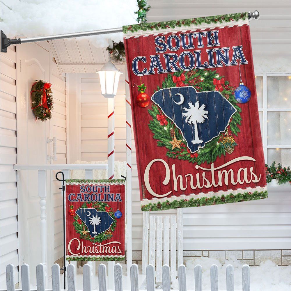 South Carolina Christmas Flag Merry Christmas Flag, Christmas Garden Flag, Home Decor Accessories, Christmas Outdoor Decor Ideas
