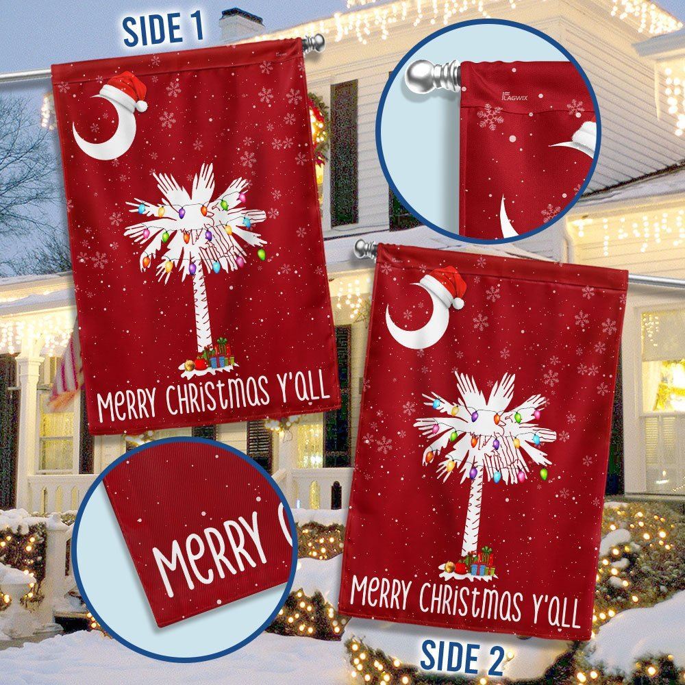 South Carolina Christmas Flag Sabal Palmetto With Light Flag, Christmas Garden Flag, Home Decor Accessories, Christmas Outdoor Decor Ideas