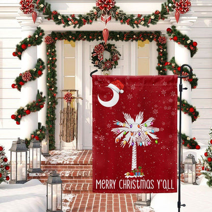 South Carolina Christmas Flag Sabal Palmetto With Light Flag, Christmas Garden Flag, Home Decor Accessories, Christmas Outdoor Decor Ideas