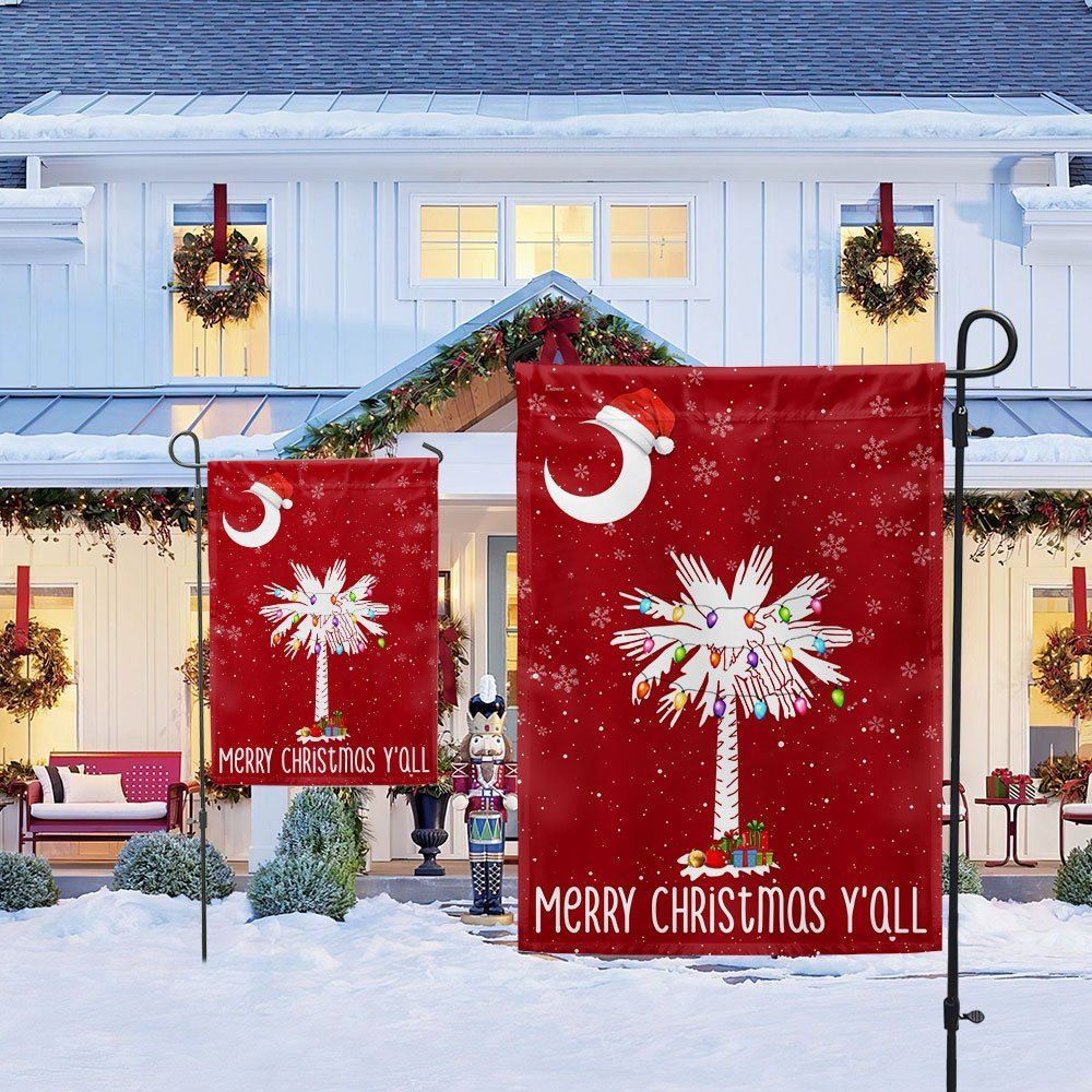 South Carolina Christmas Flag Sabal Palmetto With Light Flag, Christmas Garden Flag, Home Decor Accessories, Christmas Outdoor Decor Ideas