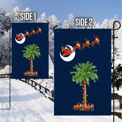 South Carolina Christmas Flag Santa Palmetto Tree Flag, Christmas Garden Flag, Home Decor Accessories, Christmas Outdoor Decor Ideas