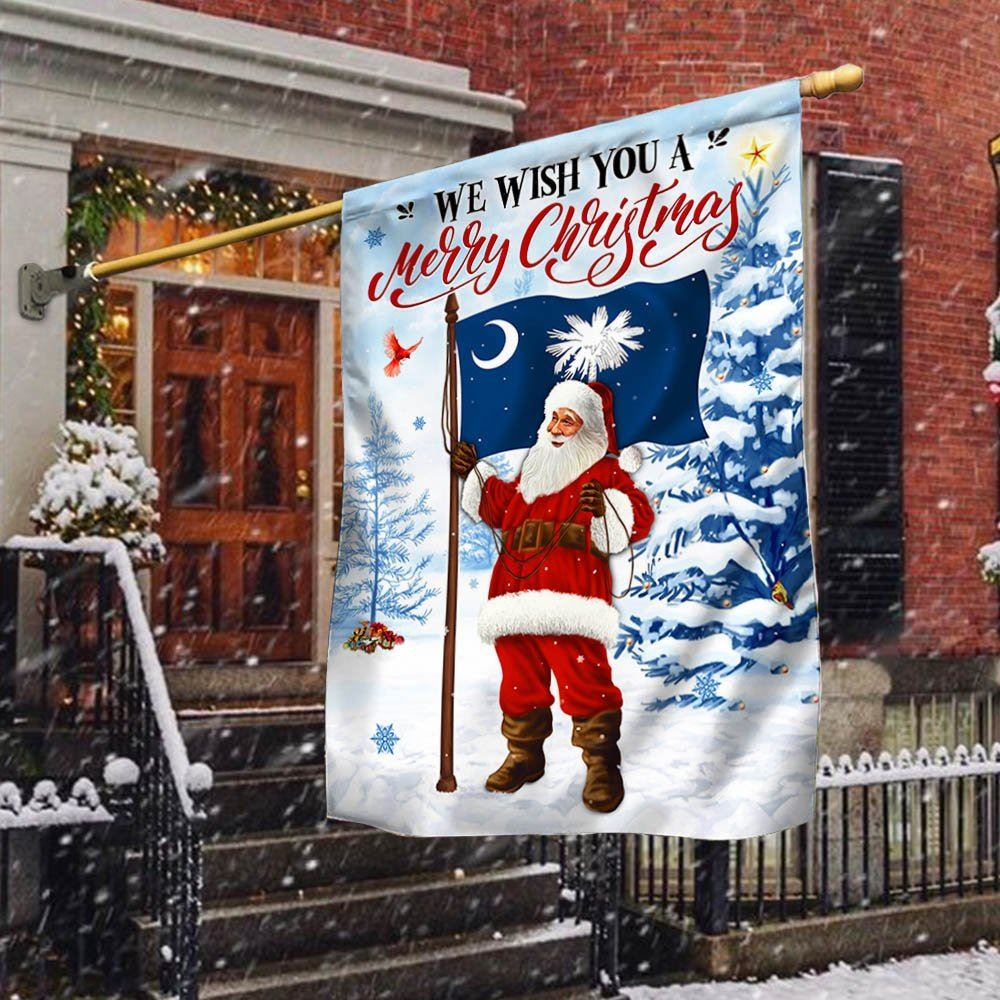 South Carolina Christmas Flag We Wish You A Merry Christmas Flag, Christmas Garden Flag, Home Decor Accessories, Christmas Outdoor Decor Ideas