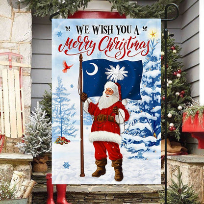South Carolina Christmas Flag We Wish You A Merry Christmas Flag, Christmas Garden Flag, Home Decor Accessories, Christmas Outdoor Decor Ideas