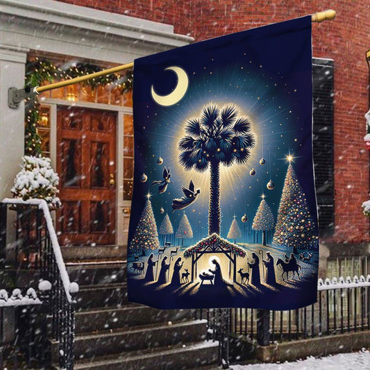 South Carolina Christmas Nativity Child Is Born Flag, Christmas Garden Flag, Home Decor Accessories, Christmas Outdoor Decor Ideas