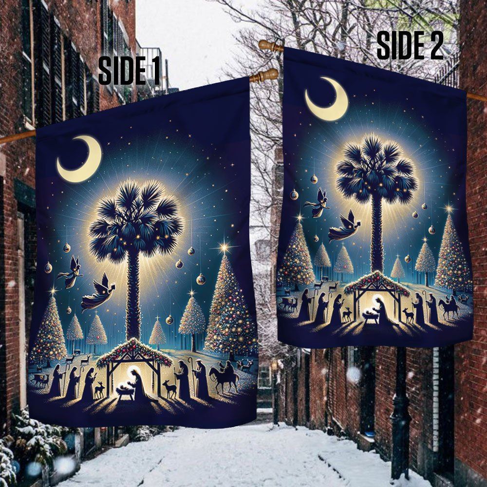 South Carolina Christmas Nativity Child Is Born Flag, Christmas Garden Flag, Home Decor Accessories, Christmas Outdoor Decor Ideas