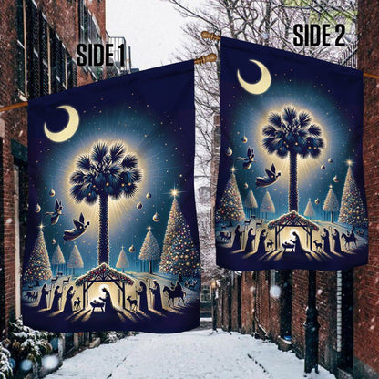 South Carolina Christmas Nativity Child Is Born Flag, Christmas Garden Flag, Home Decor Accessories, Christmas Outdoor Decor Ideas