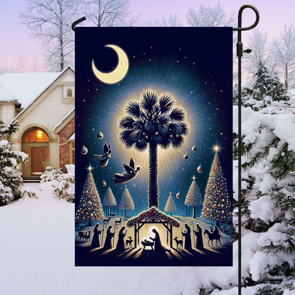 South Carolina Christmas Nativity Child Is Born Flag, Christmas Garden Flag, Home Decor Accessories, Christmas Outdoor Decor Ideas