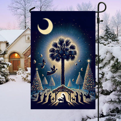 South Carolina Christmas Nativity Child Is Born Flag, Christmas Garden Flag, Home Decor Accessories, Christmas Outdoor Decor Ideas