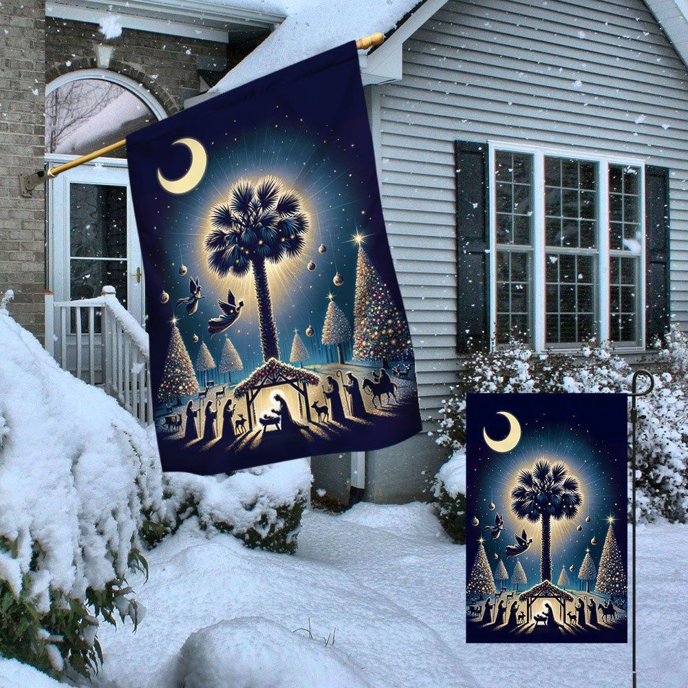 South Carolina Christmas Nativity Child Is Born Flag, Christmas Garden Flag, Home Decor Accessories, Christmas Outdoor Decor Ideas