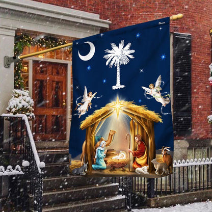 South Carolina Christmas Nativity Of Jesus Flag, Christian Christmas House Flag, Christmas Outdoor Decor Ideas