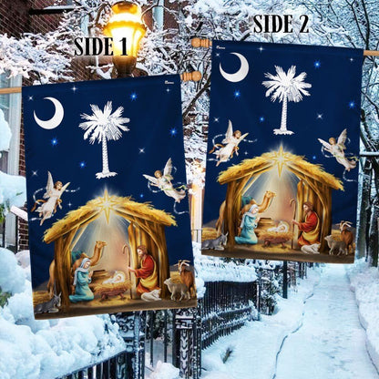 South Carolina Christmas Nativity Of Jesus Flag, Christian Christmas House Flag, Christmas Outdoor Decor Ideas