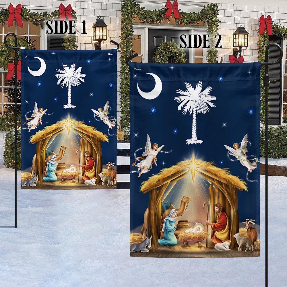South Carolina Christmas Nativity Of Jesus Flag, Christian Christmas House Flag, Christmas Outdoor Decor Ideas