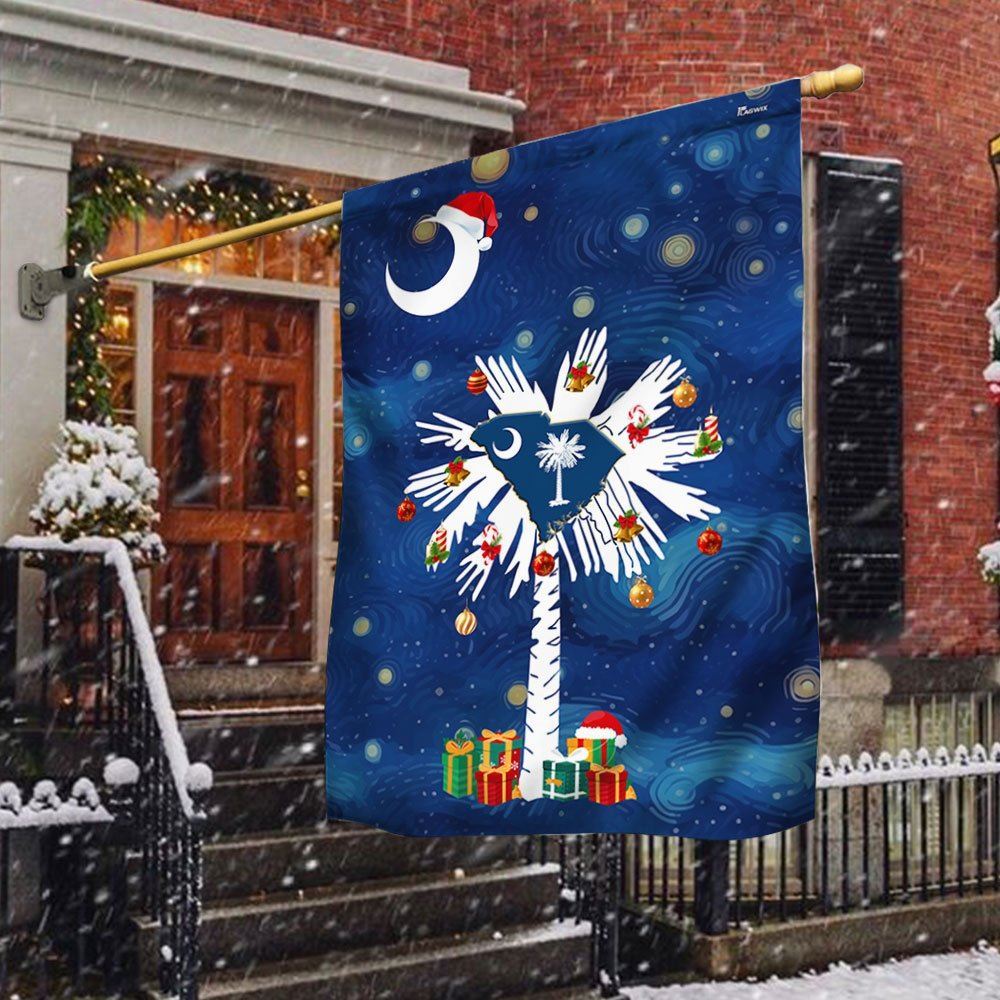 South Carolina Christmas Starry Night Flag, Christmas Garden Flag, Home Decor Accessories, Christmas Outdoor Decor Ideas
