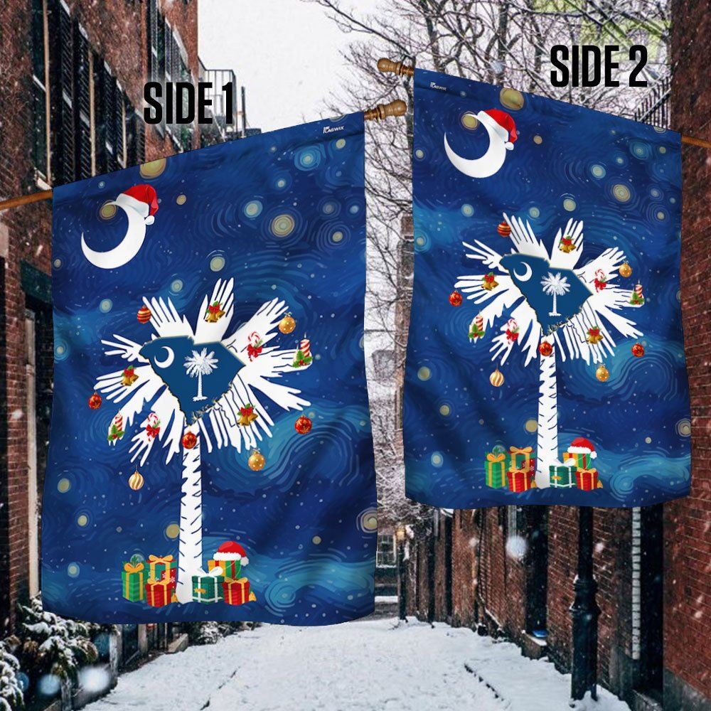 South Carolina Christmas Starry Night Flag, Christmas Garden Flag, Home Decor Accessories, Christmas Outdoor Decor Ideas