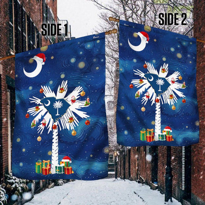 South Carolina Christmas Starry Night Flag, Christmas Garden Flag, Home Decor Accessories, Christmas Outdoor Decor Ideas